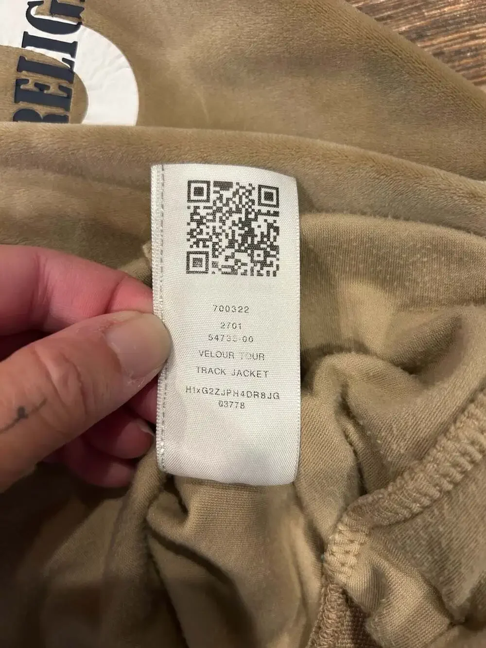 True Religion Velour Tour Track Jacket Travertine Tan